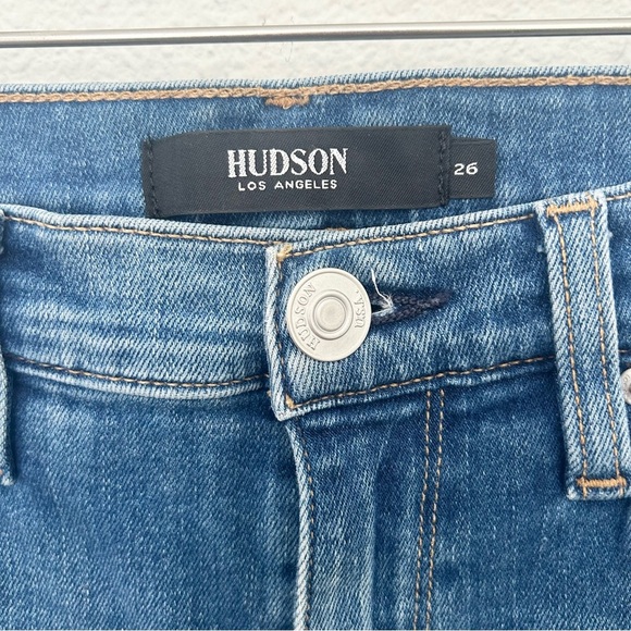 Hudson Jeans Barbara Straight Leg Denim Pants Ankle High Waist Blue Size 26 - Picture 6 of 16
